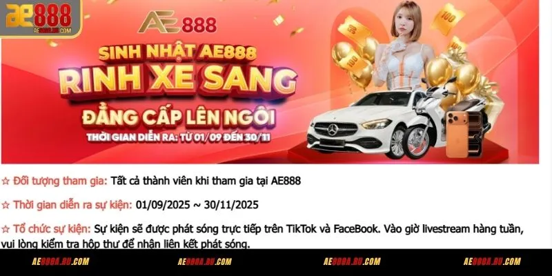 AE888 mừng sinh nhật - Mega Live TikTok Facebook