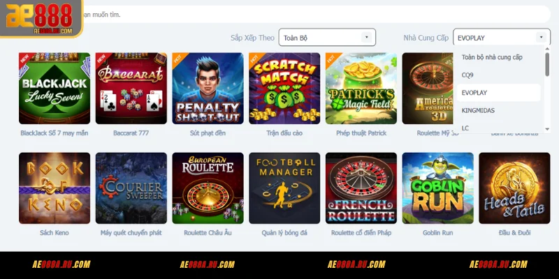 So sánh 8 nhà phát hành game bài AE888