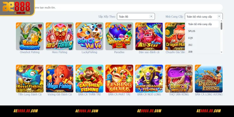 Bắn Cá AE888 – Kho 200+ Game Từ 8 Nhà Phát Hành 3 So sánh 8 nhà phát hành bắn cá AE888