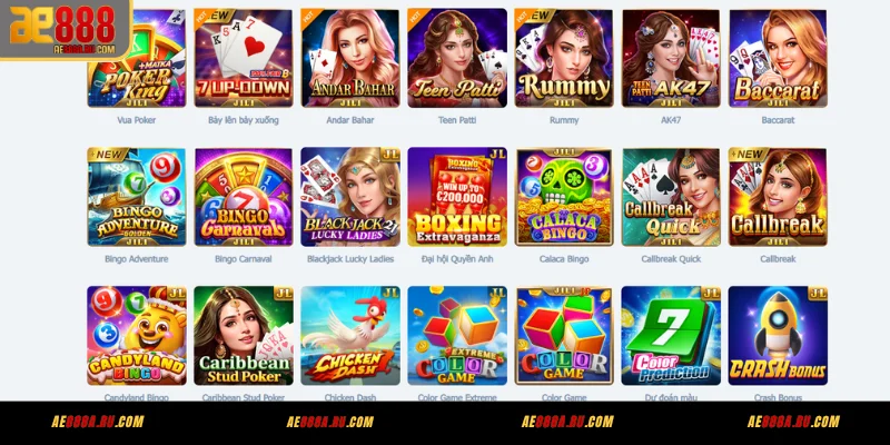 6 tựa game bài phổ biến nhất tại AE888