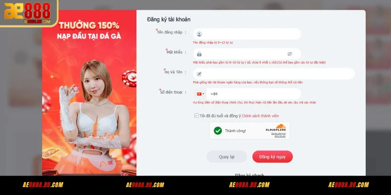 Hướng dẫn đăng ký AE888 trên máy tính từng bước