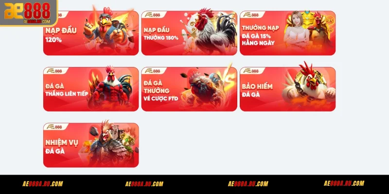 Ưu đãi đá gà, thể thao, slot và AE Casino AE888