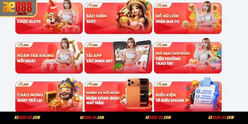 Bảng khuyến mãi AE888 khác - VIP, ngày vàng, nhiệm vụ