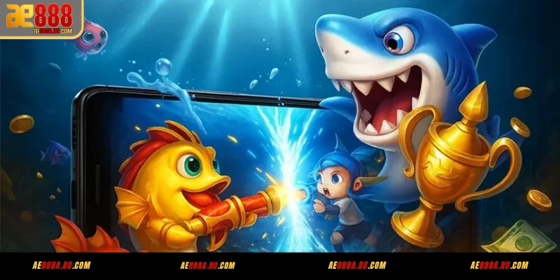 Bắn Cá AE888 – Kho 200+ Game Từ 8 Nhà Phát Hành 2 Tổng quan sảnh bắn cá AE888 hơn 200 game 3D