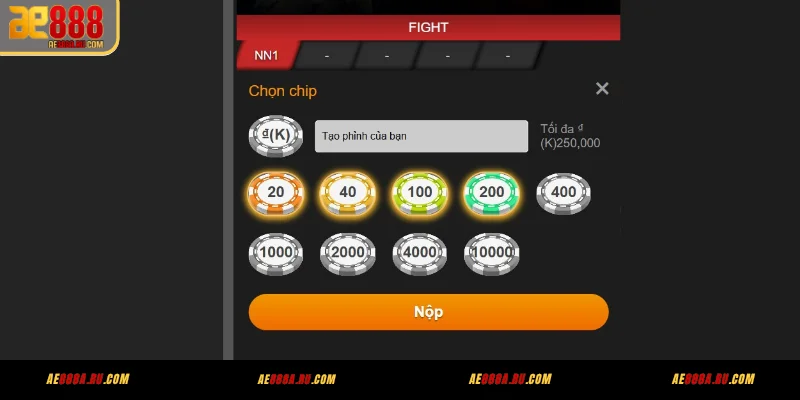 Bước 3 - chọn Meron/Wala/BDD và xác nhận mức đặt