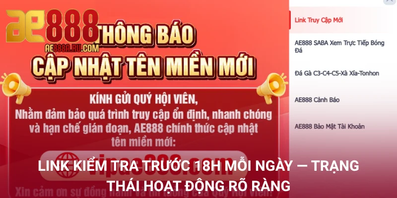 Bảng link dự phòng AE888 cập nhật hàng ngày