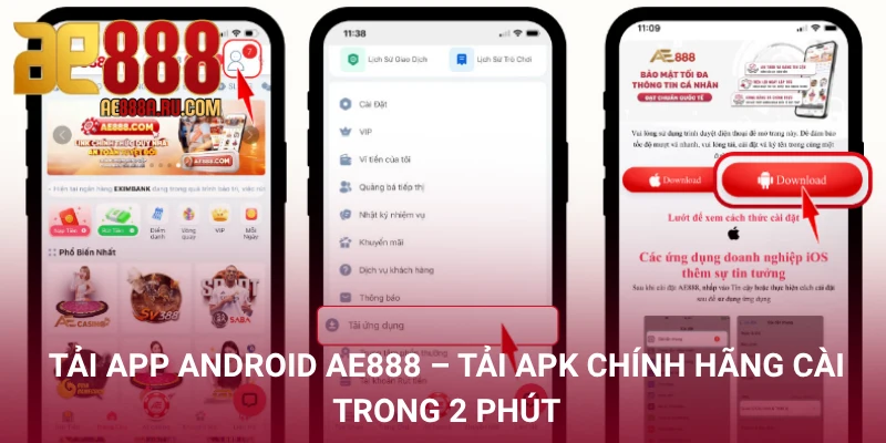 Tải App Android AE888 – Tải APK Chính Hãng Cài Trong 2 Phút 1 Tải app AE888 Android – Tải APK Chính Hãng Cài Trong 2 Phút